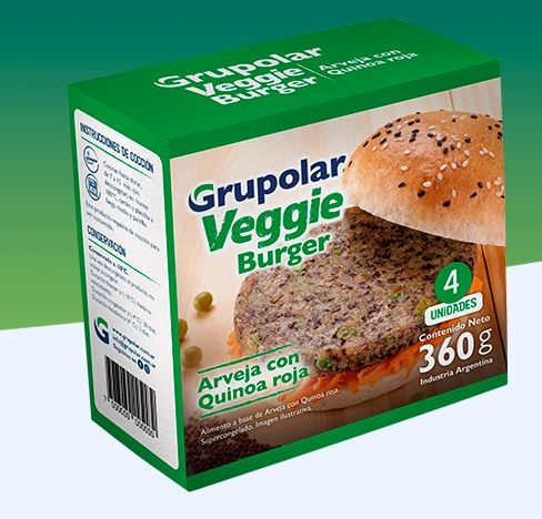 VEGGIE BURGUER * 4 U ARVEJA C/ QUINOA ROJA