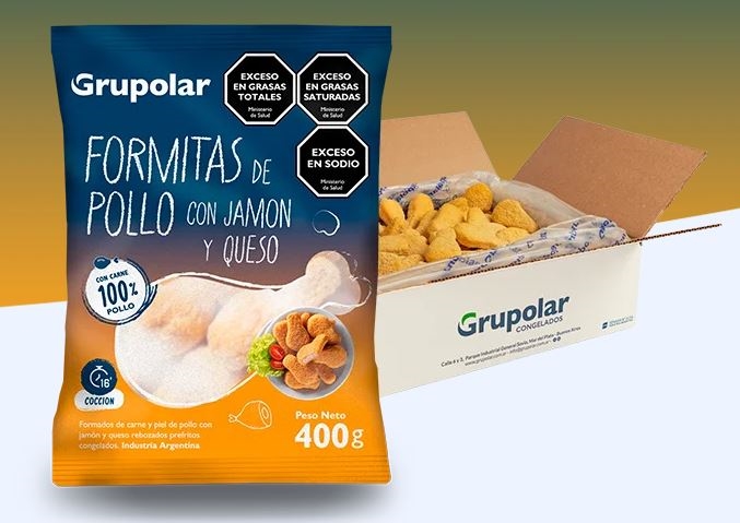 FORMITA DE POLLO C/ JAMON Y QUESO *400 grs (GRUPOLAR)