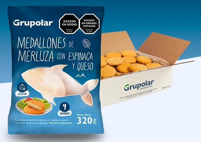 MEDALLONES DE MERLUZA C/ ESPINACA Y QUESO *320 grs. (GRUPOLAR)
